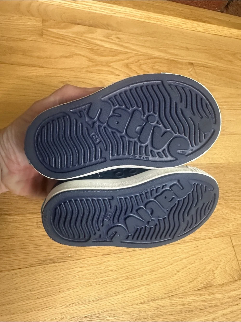 Native Kids Slip-On Water Shoes in Navy with White Toe